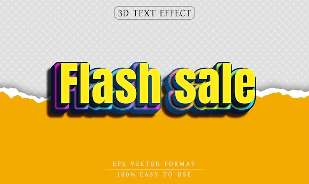 Efecto de texto editable estilo de venta Flash 3d