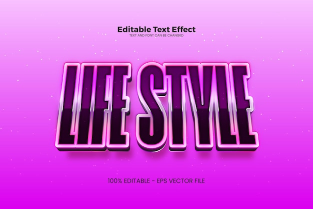 Efecto de texto editable de estilo de vida en estilo de tendencia moderna