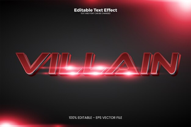 Efecto de texto editable estilo villano en estilo de tendencia moderna