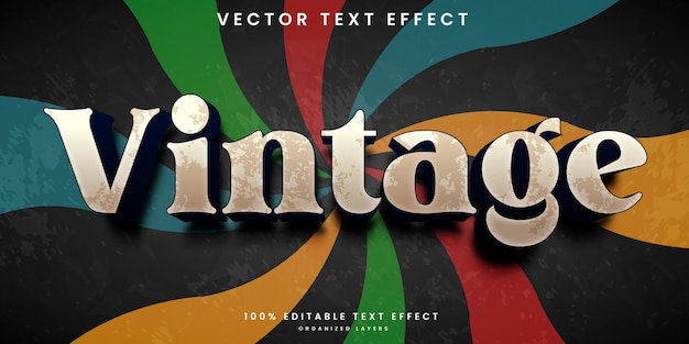 Efecto de texto editable de estilo vintage