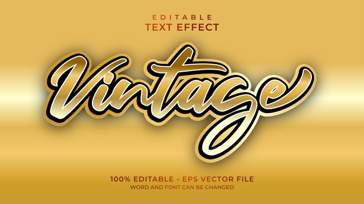 Vector efecto de texto editable estilo vintage