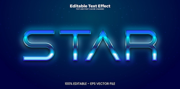 Efecto de texto editable estrella en estilo de tendencia moderna
