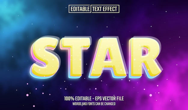 Efecto de texto editable estrella