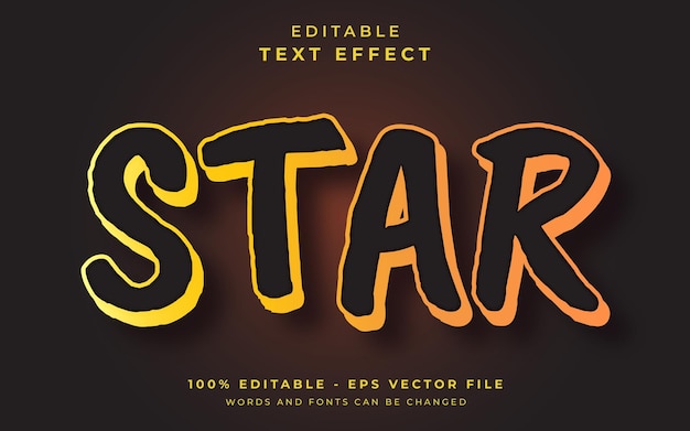 Efecto de texto editable con estrellas