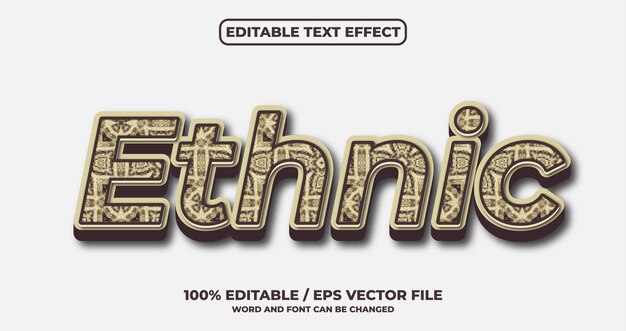 Efecto de texto editable étnico