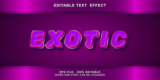 Efecto de texto editable exótico