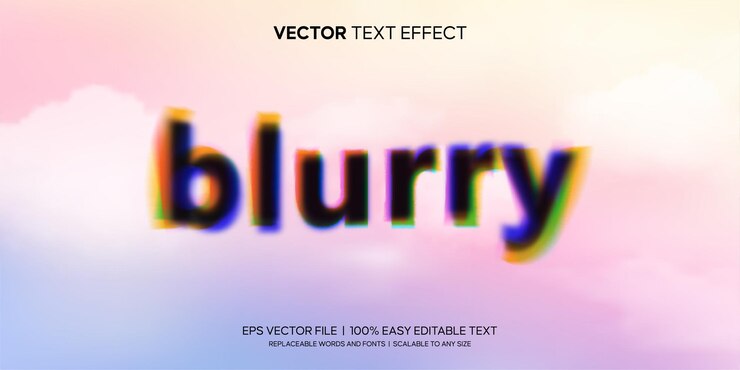 Vector efecto de texto editable de falla de ensueño borroso