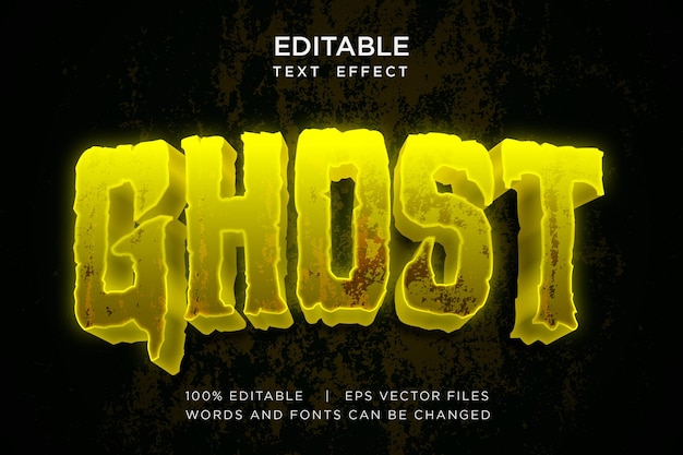 Efecto de texto editable fantasma de halloween