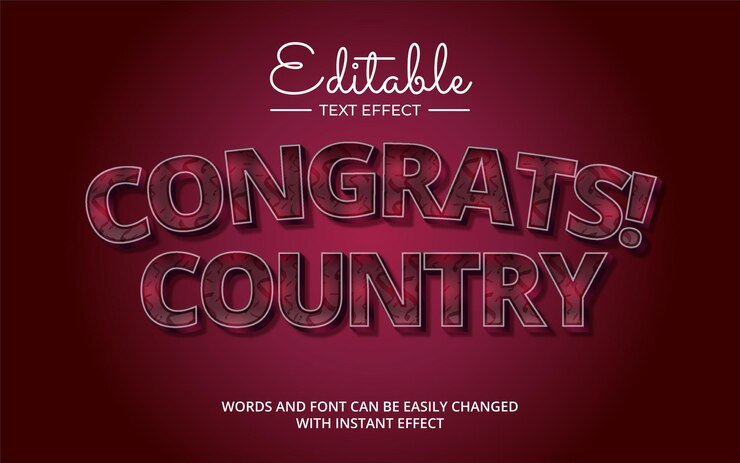 Vector efecto de texto editable de felicitaciones.