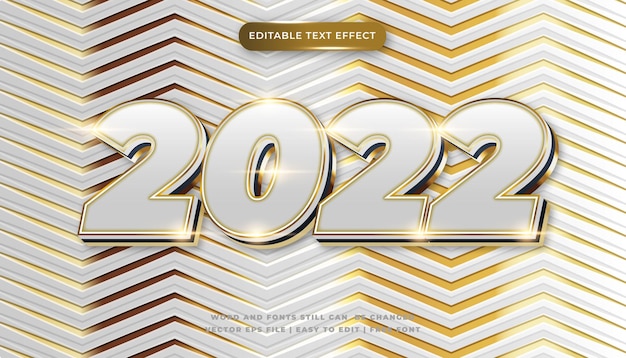 Efecto de texto editable feliz año nuevo 2022