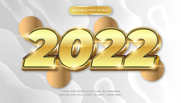 Efecto de texto editable Feliz año nuevo 2022