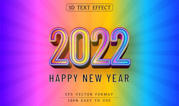 Efecto de texto editable Feliz año nuevo 2022