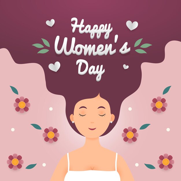 Efecto de texto editable feliz día de la mujer