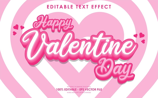 Efecto de texto editable de Feliz Día de San Valentín con un fondo con el tema de San Valentine39s