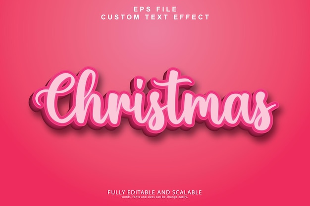 Efecto de texto editable feliz Navidad 3d y estilo de fuente de año nuevo