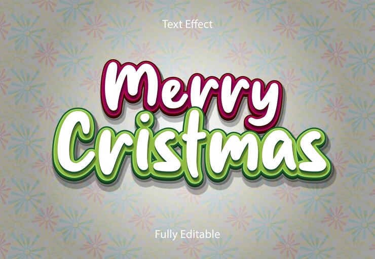 Vector efecto de texto editable feliz navidad año nuevo 3d