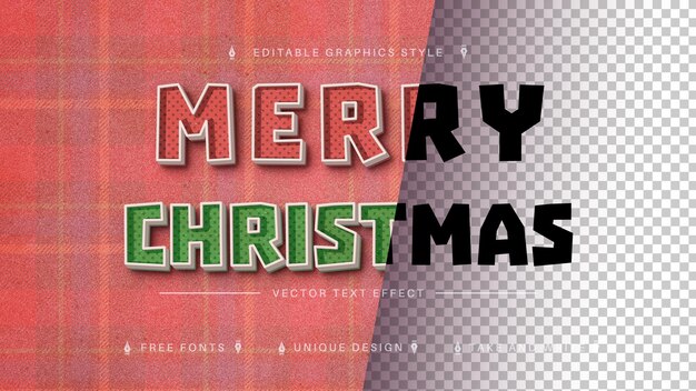 Efecto de texto editable Feliz Navidad, estilo de fuente