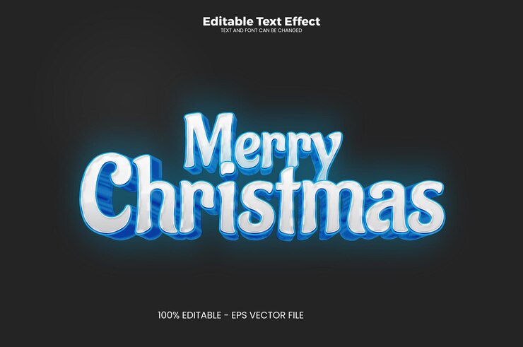 Vector efecto de texto editable de feliz navidad en estilo de tendencia moderna vector premium