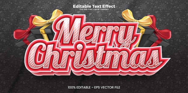 Efecto de texto editable de feliz navidad en estilo de tendencia moderna