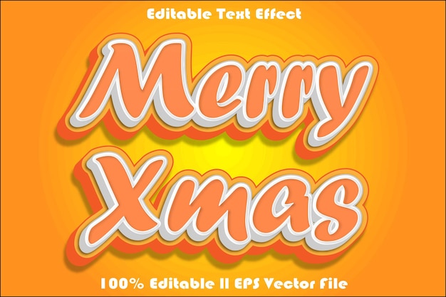 Vector efecto de texto editable feliz navidad