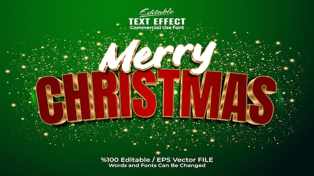 Efecto de texto editable feliz navidad