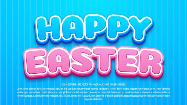 efecto de texto editable feliz pascua