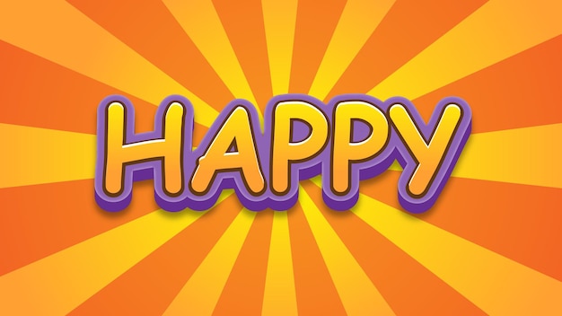 Efecto de texto editable feliz