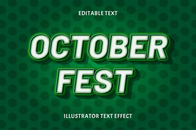Efecto de texto editable del festival de octubre