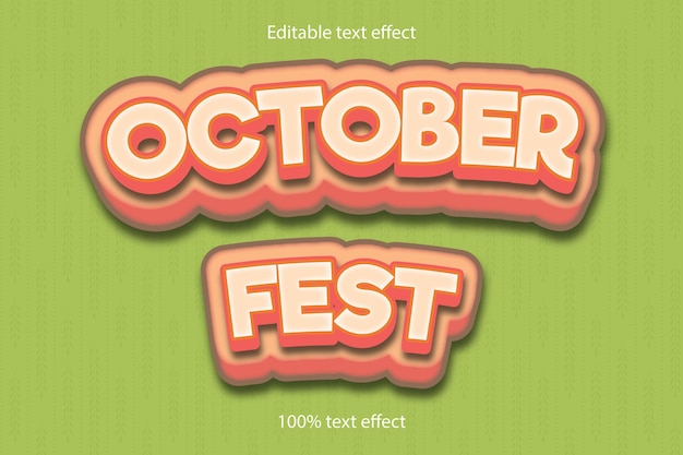 Efecto de texto editable del festival de octubre