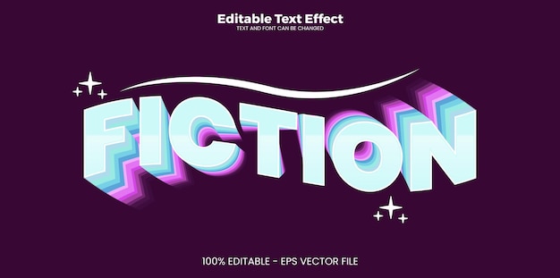 Efecto de texto editable de ficción en estilo de tendencia moderna.