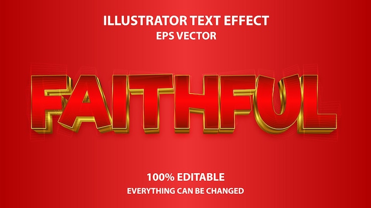 Vector efecto de texto editable fiel