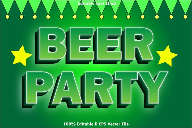 Efecto de texto editable de fiesta de cerveza