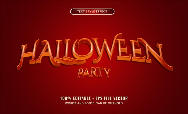 Efecto de texto editable de fiesta de halloween Vector Premium