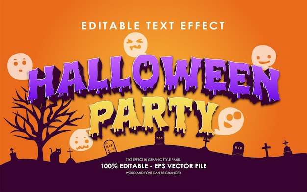 Efecto de texto editable para la fiesta de Halloween