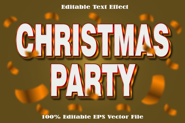 Efecto de texto editable para la fiesta de Navidad