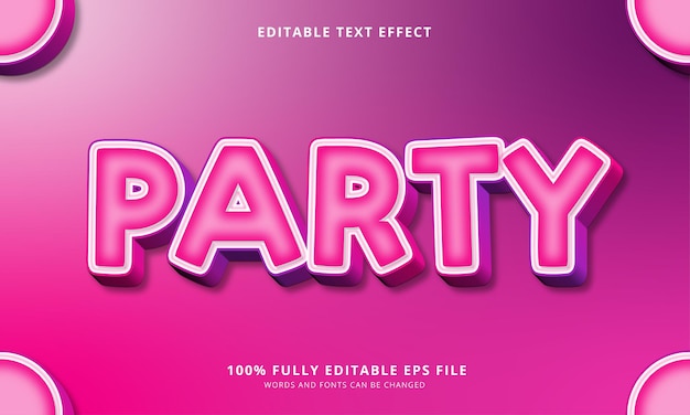 Efecto de texto editable de fiesta