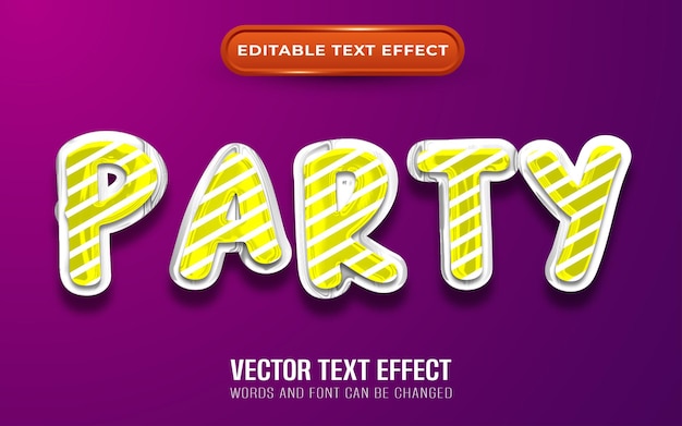 Efecto de texto editable de fiesta