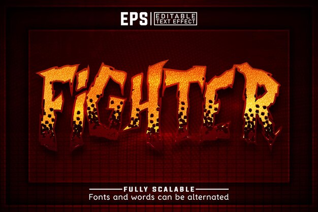 Efecto de texto editable de FIGHTER 3d