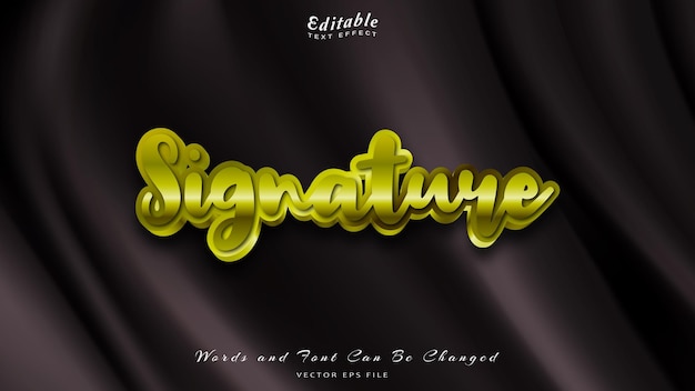 Efecto de texto editable de firma