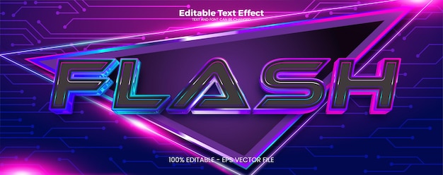 Efecto de texto editable flash en estilo de tendencia moderno