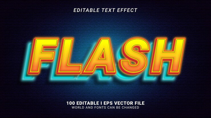 Vector efecto de texto editable flash