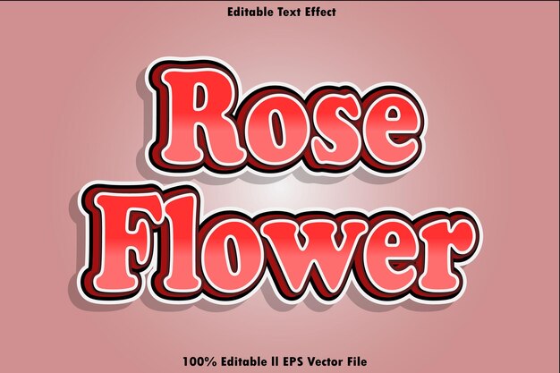 Efecto de texto editable de la flor de la rosa