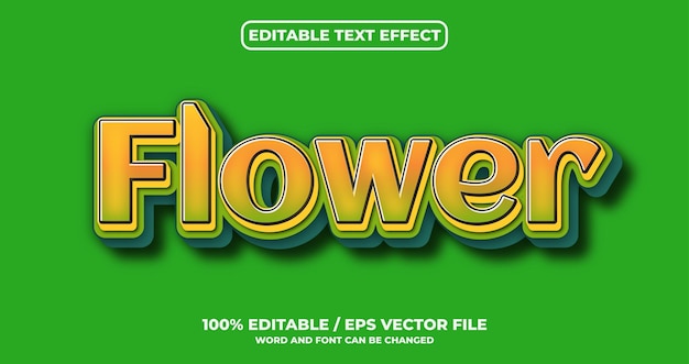 Efecto de texto editable con flores