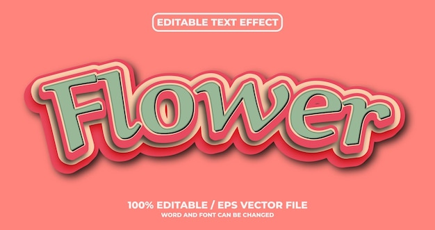 Efecto de texto editable con flores