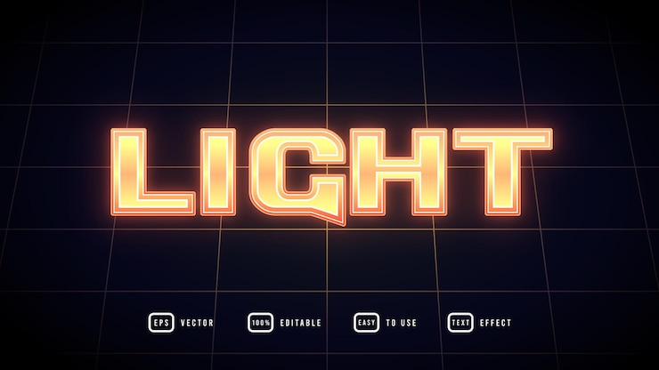 Vector efecto de texto editable con fondo de línea sencilla