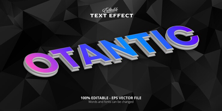 Vector efecto de texto editable fondo de mosaico poligonal estilo 3d efecto de texto otántico