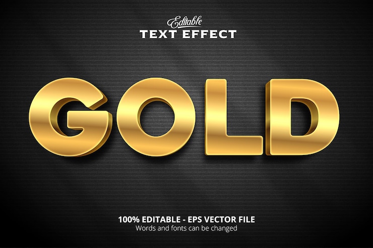 Vector efecto de texto editable fondo negro texto dorado
