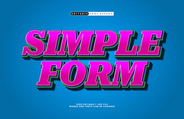efecto de texto editable de forma simple con un estilo de texto simple y moderno