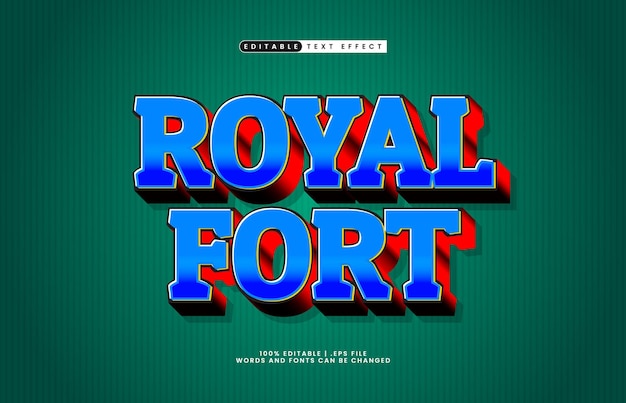 efecto de texto editable de la fortaleza real con un estilo de texto de castillo y juego