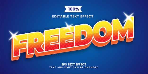 Vector efecto de texto editable freedom